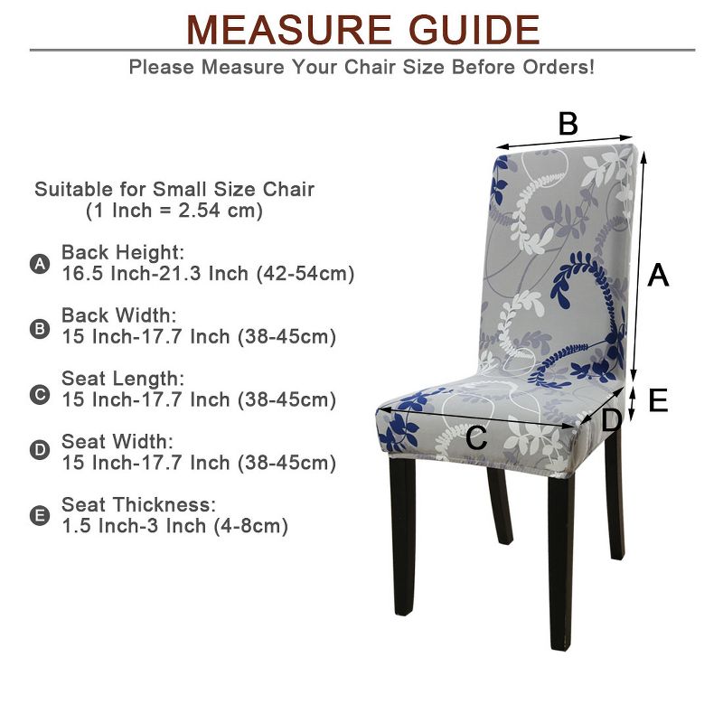 1 Pc Polyester Spandex Stretch Vintage Style Floral Printed Dining Chair Slipcovers Multicolored  - PiccoCasa