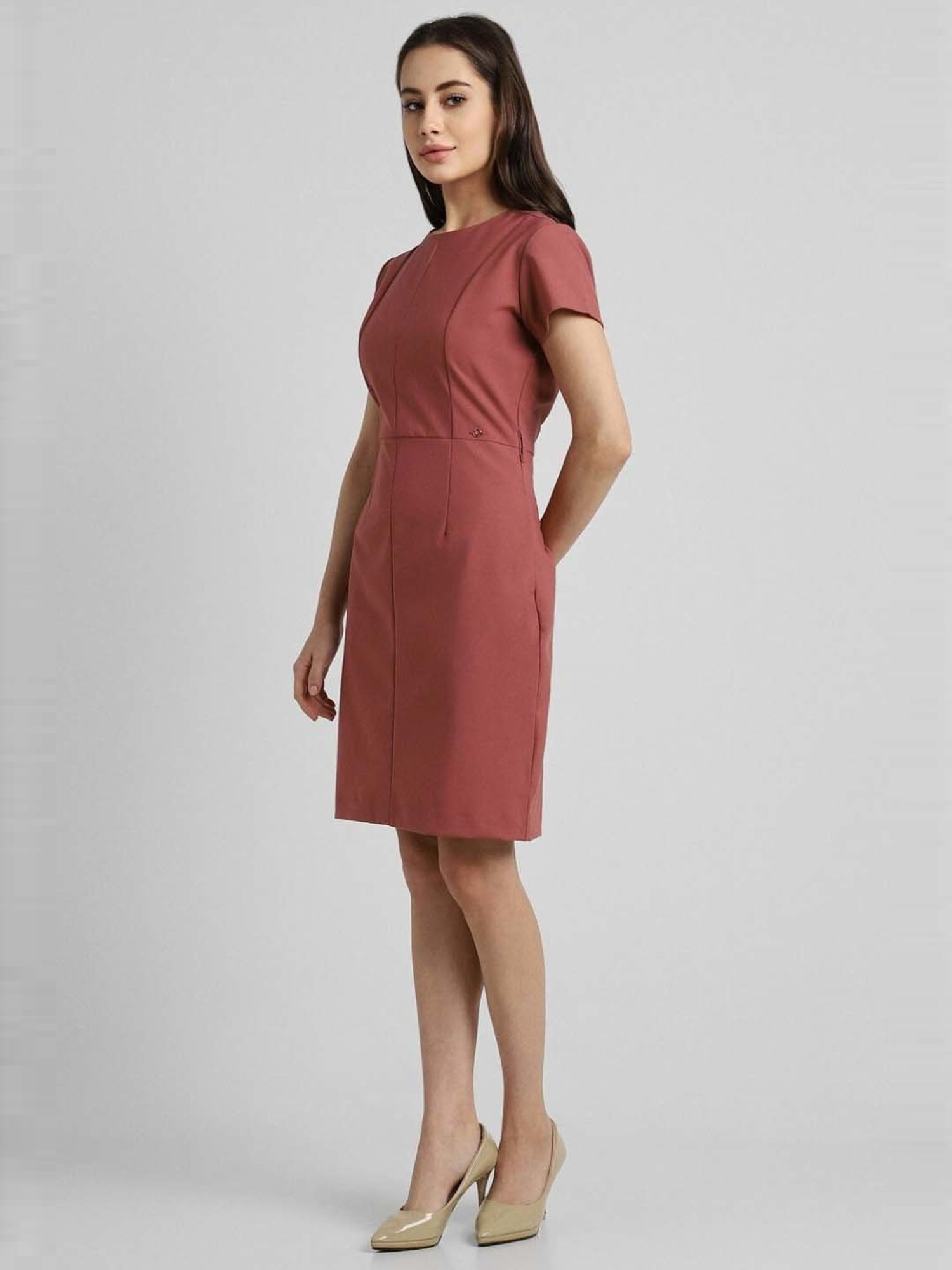 Allen Solly Pink Shift Formal Dress