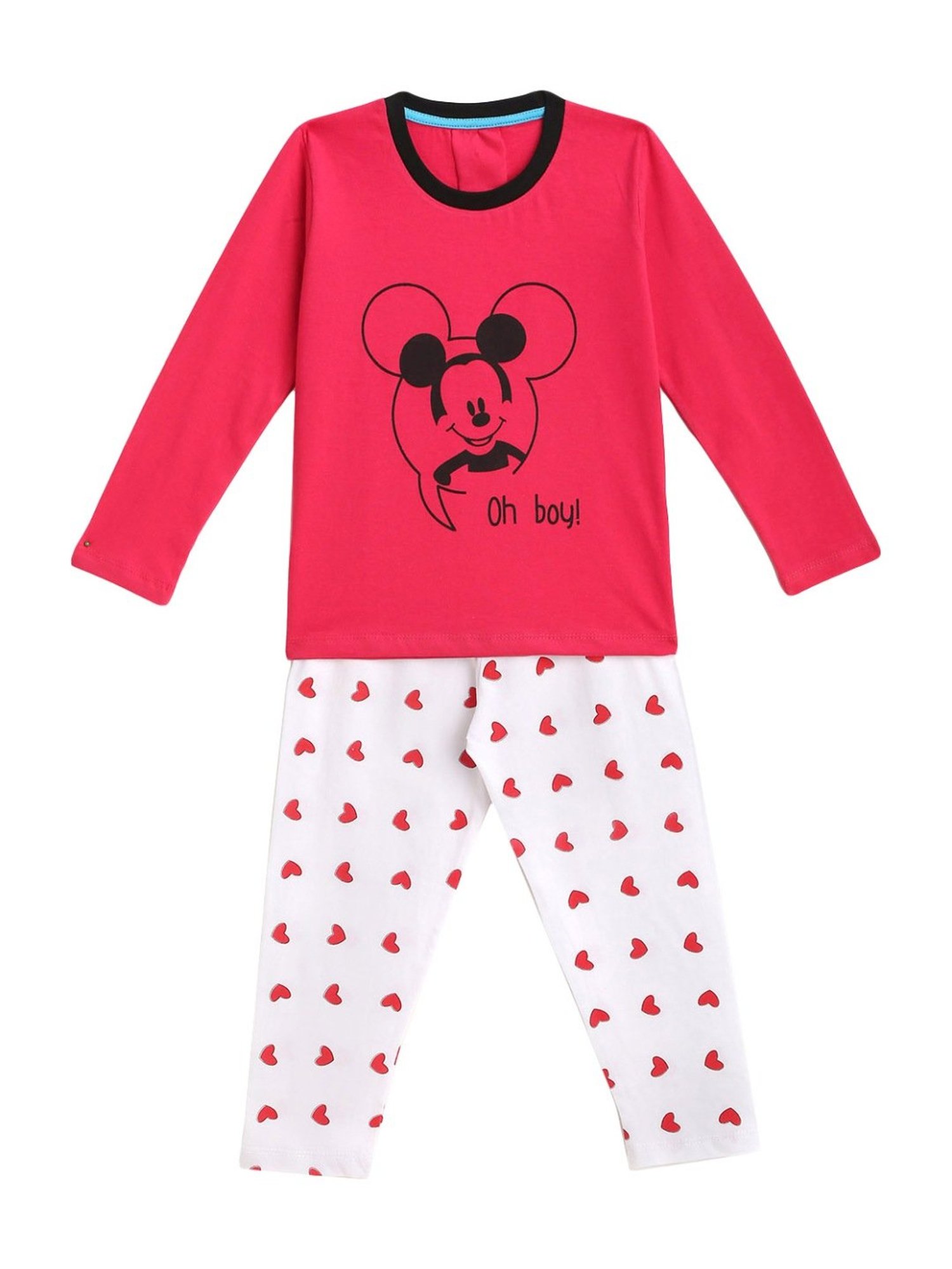 Kids Craft Magenta Cotton Printed T-Shirt & Pants