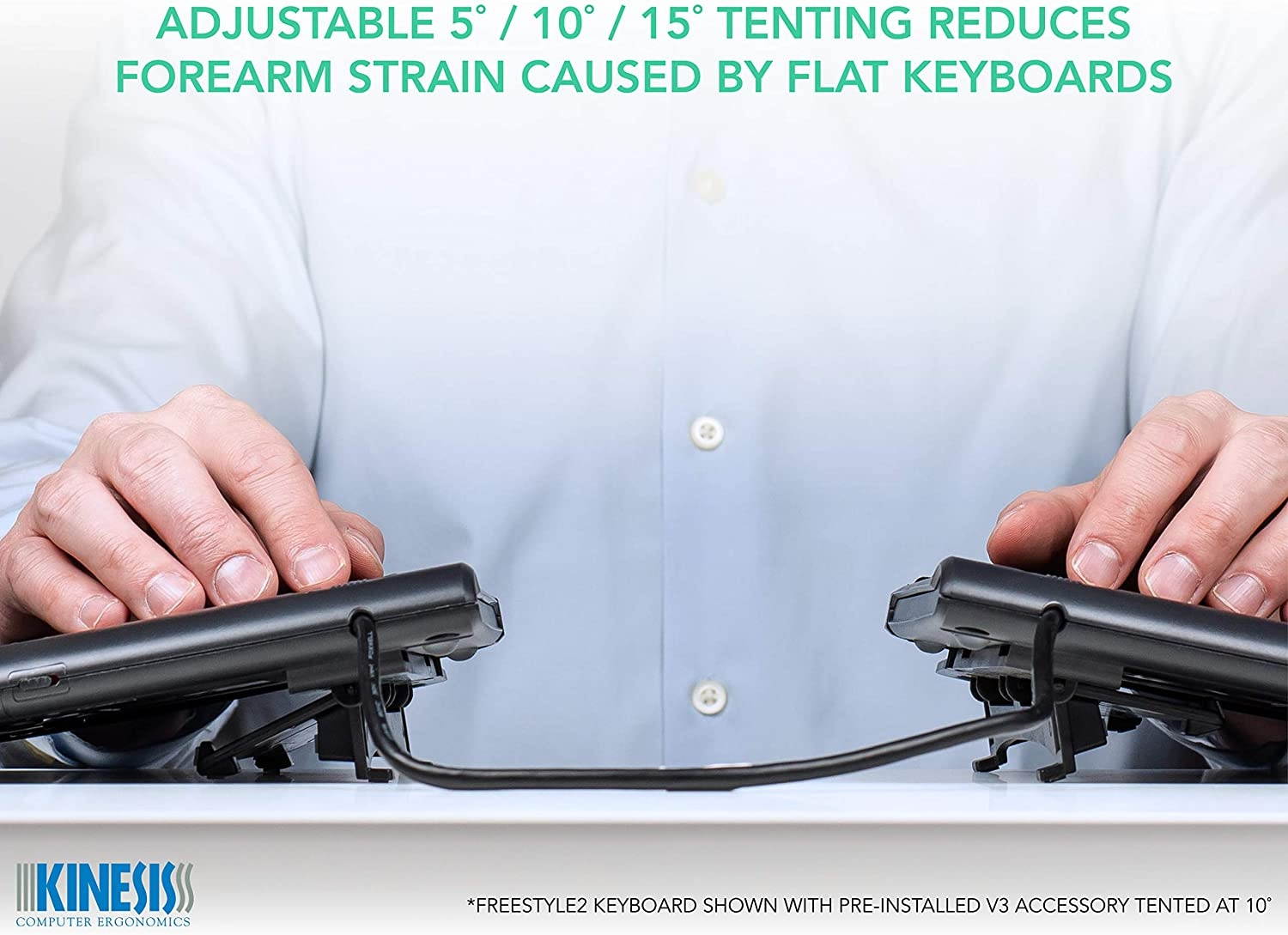 Kinesis Freestyle2 Ergonomic Keyboard w/ V3 Lifters for PC (9" Separation)