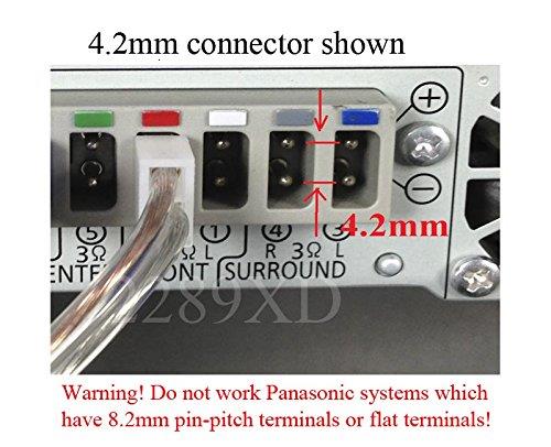 10ft Speaker Wire/Cable / Cord for Select Panasonic Home Theater System or Sound Bar; 18 AWG Wire; 4.2mm Connector (Plug);