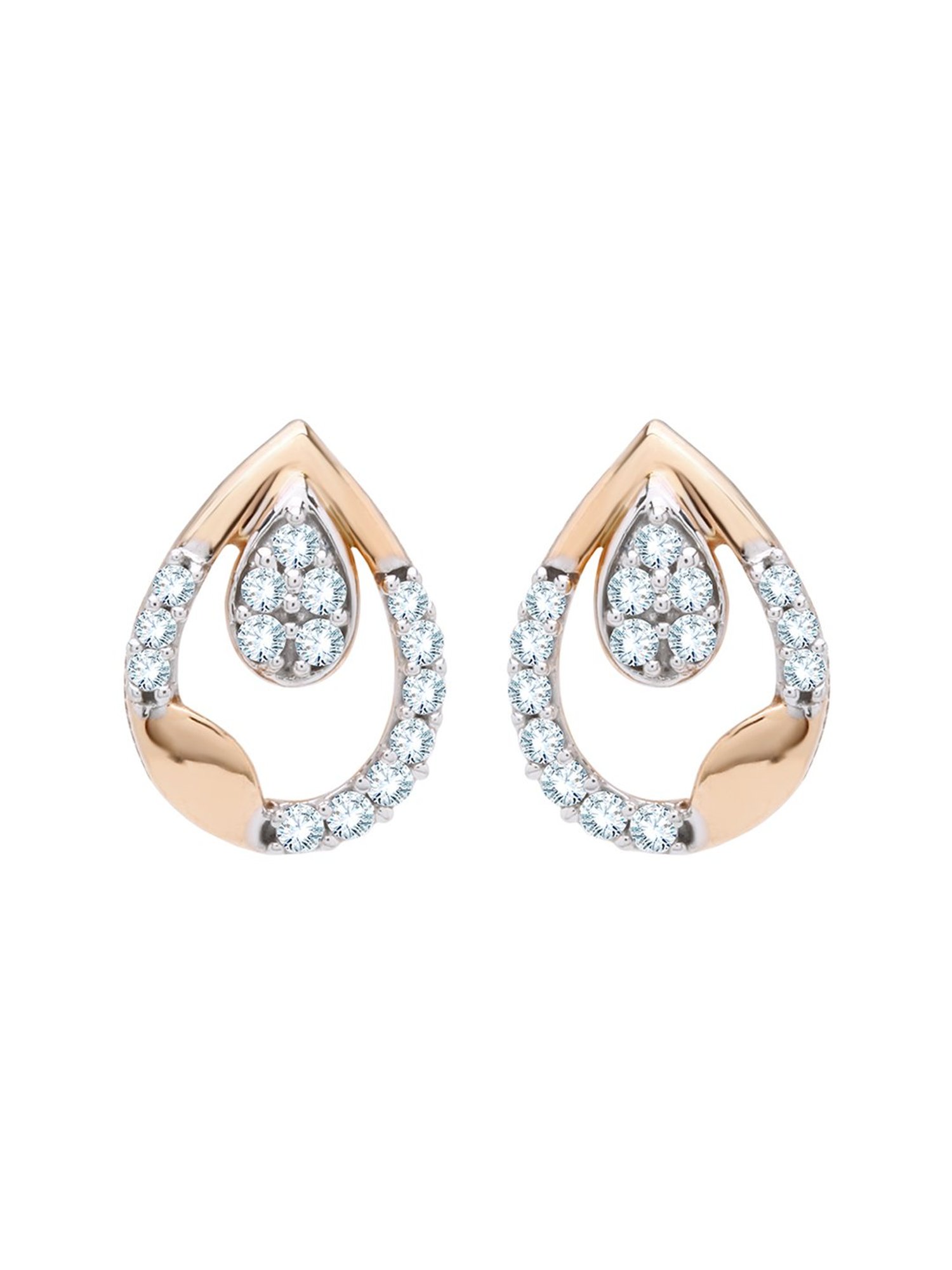 Waman Hari Pethe Jewellers 18k Rose Gold & Diamond Earrings for Women