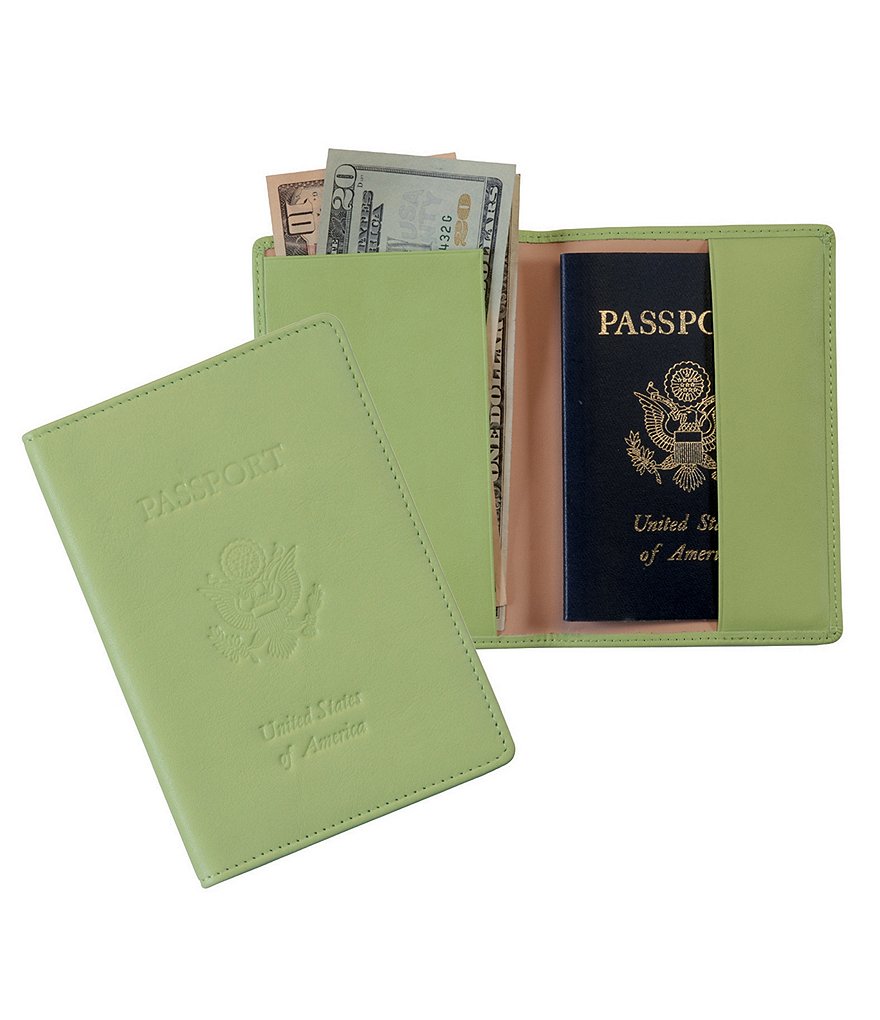 ROYCE New York RFID Blocking Black Lettered Passport Case