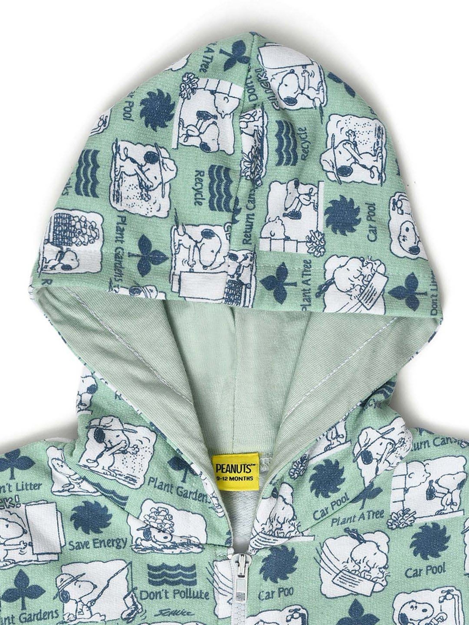 MiArcus Kids Green & White Cotton Printed Full Sleeves Sweatshirt Set