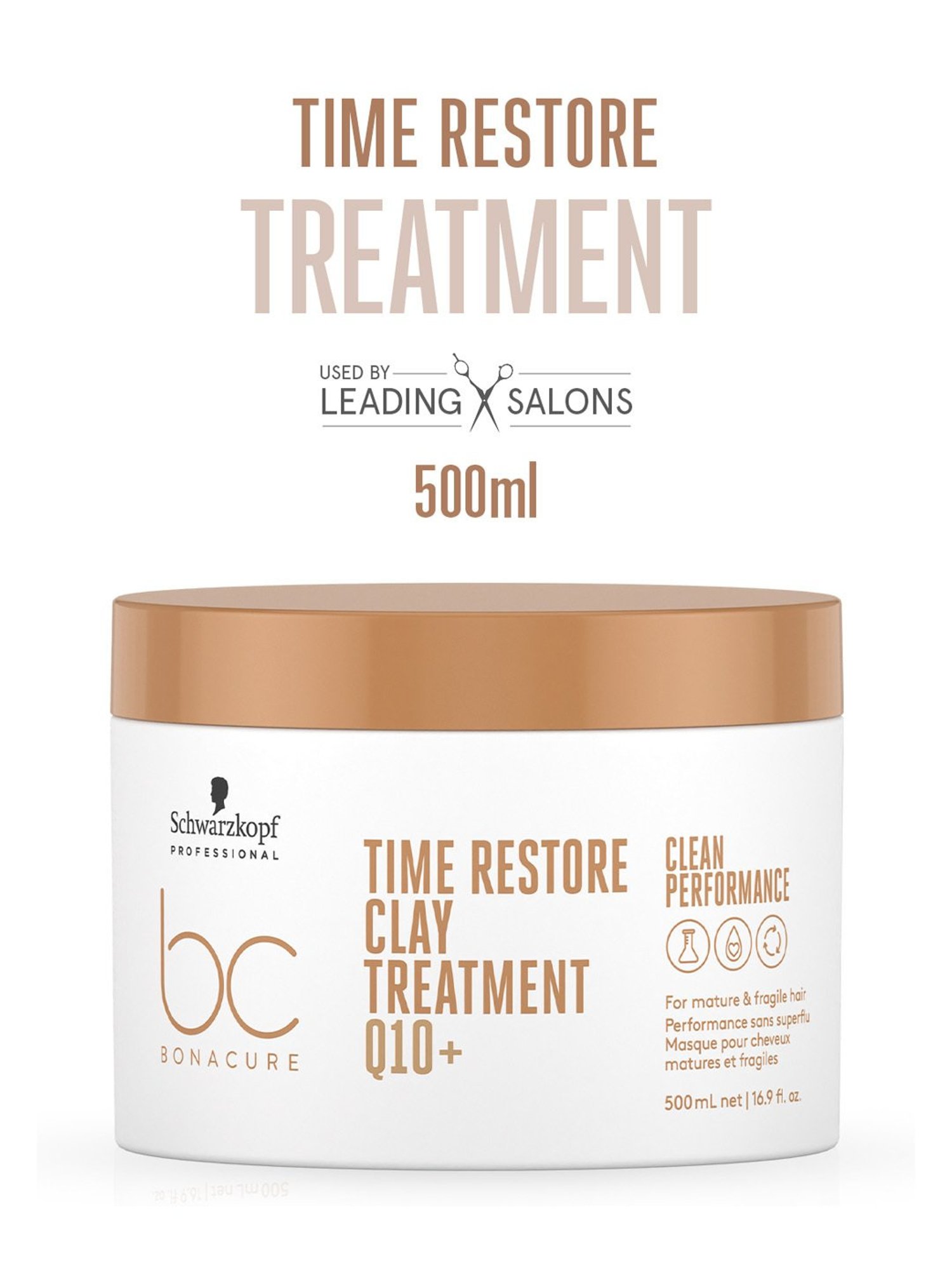 Schwarzkopf Professional Bonacure Time Restore Clay Treatment Mask with Q10+ - 500 ml