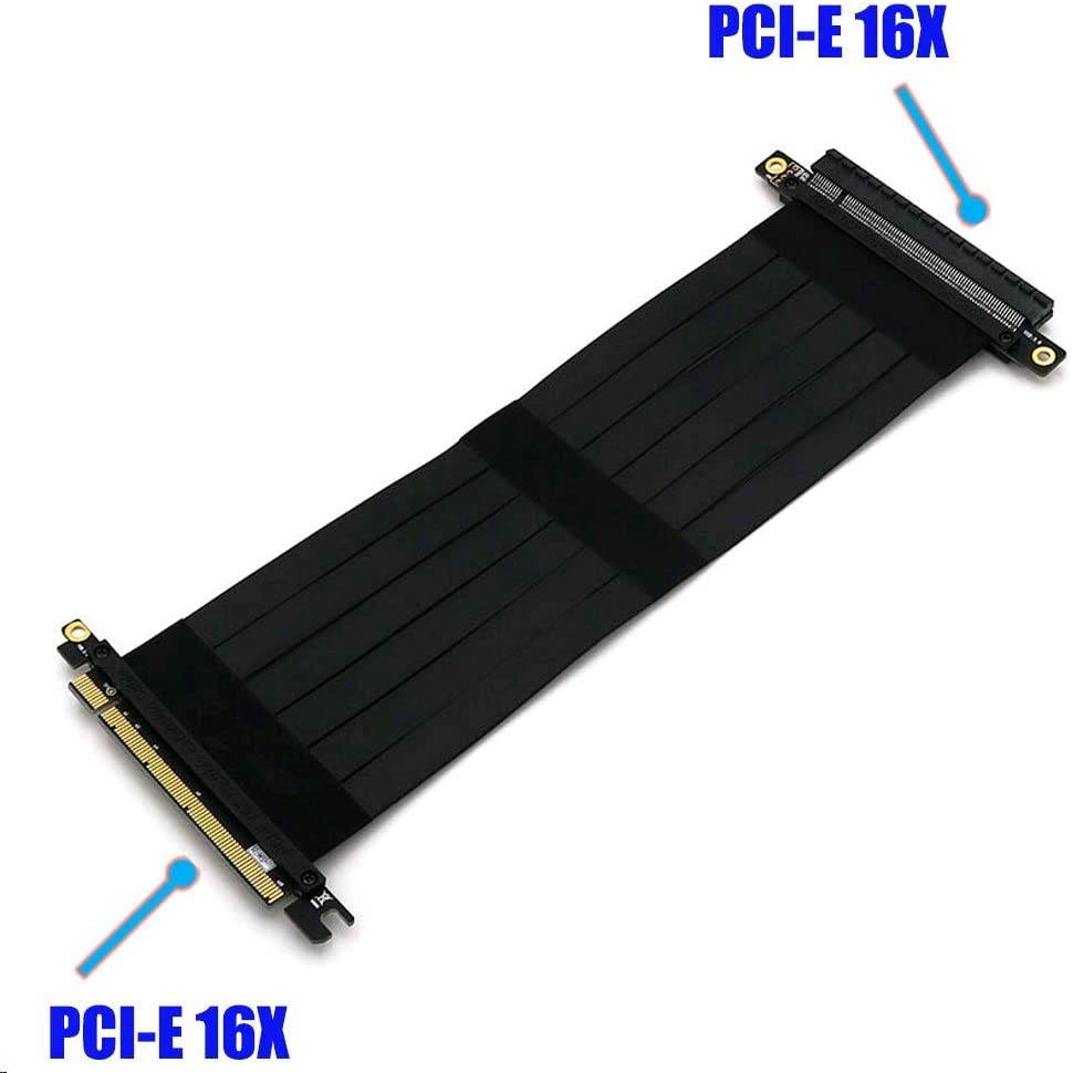20cm/7.87inch PCIE Extension Cable PCI-E X16 128Gb High Speed Flexible Extension Cable PCI Express 3.0 16X Extension Cable pci e Riser PCIe 16X 180 Degree Cable
