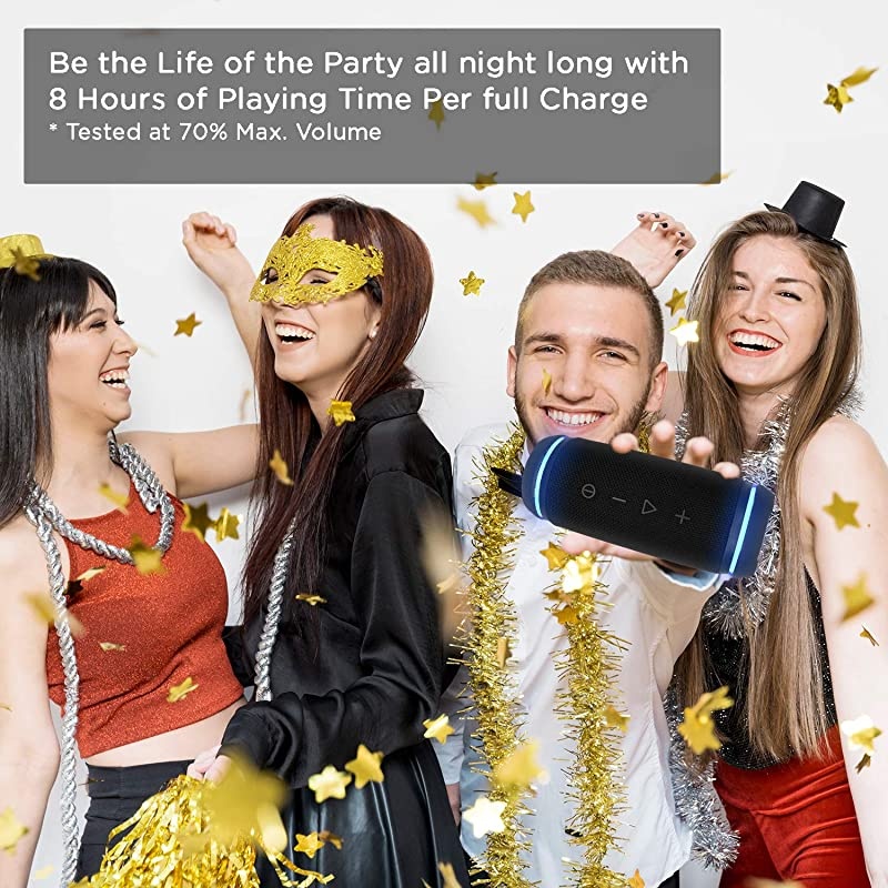 Sound Ring Bluetooth Portable Speakers 12W Loud Wireless Speakers 360&deg;HD Sound Waterproof IPX6 Dual Pairing Shockproof Rugged Outdoors BT5750RED