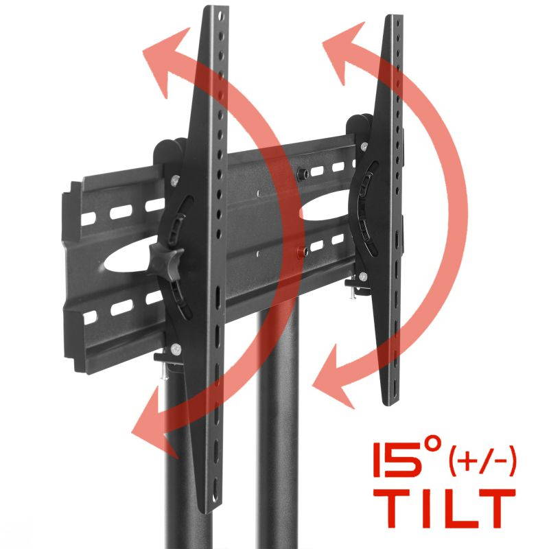 Mount Factory Rolling TV Stand Mobile TV Cart for 32-65 inch Plasma Screen, LED, LCD, OLED, Curved TV's - Mount Universal with Wheels