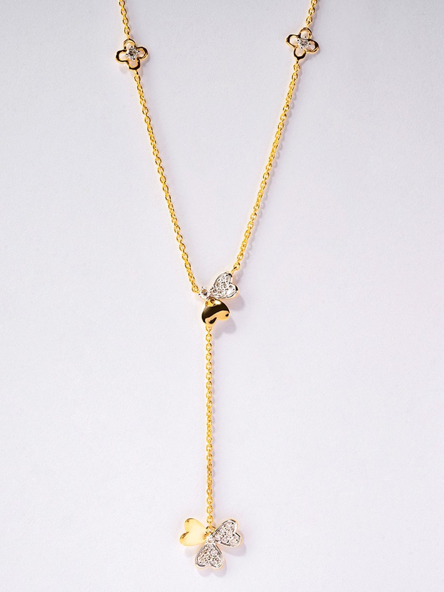 P.N.Gadgil Jewellers 18k Gold Blooming Petals Diamond Necklace For Women