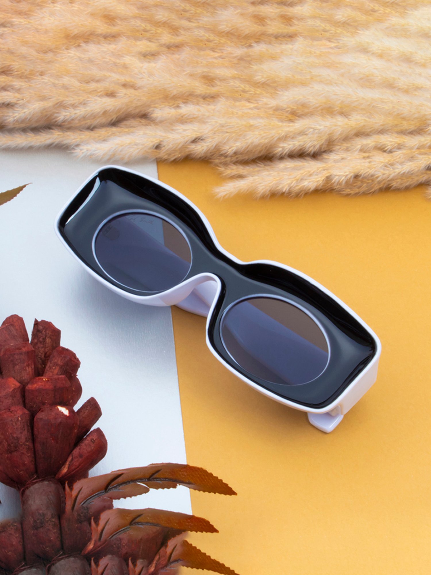 Ted Smith Grey Square UV Protection Unisex Sunglasses