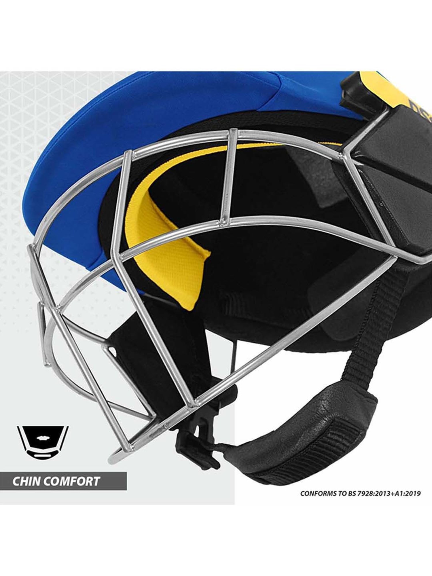 DSC SCUD Premium Cricket Helmet with Neck Guard Fixed Spring Steel Grill Size - S