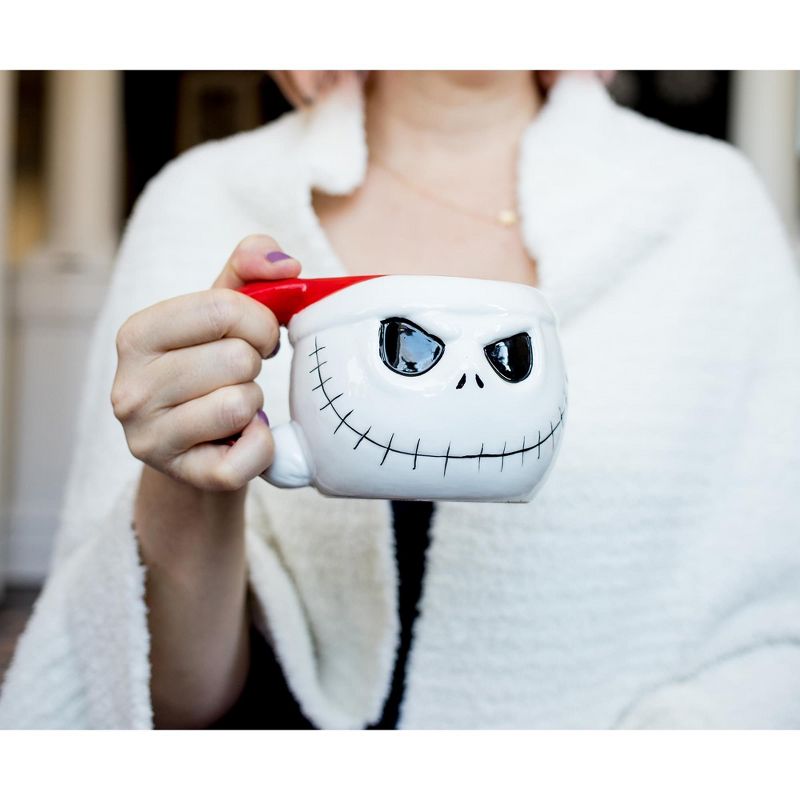 Silver Buffalo The Nightmare Before Christmas Santa Jack Skellington 3D Coffee Mug | 20 Ounces