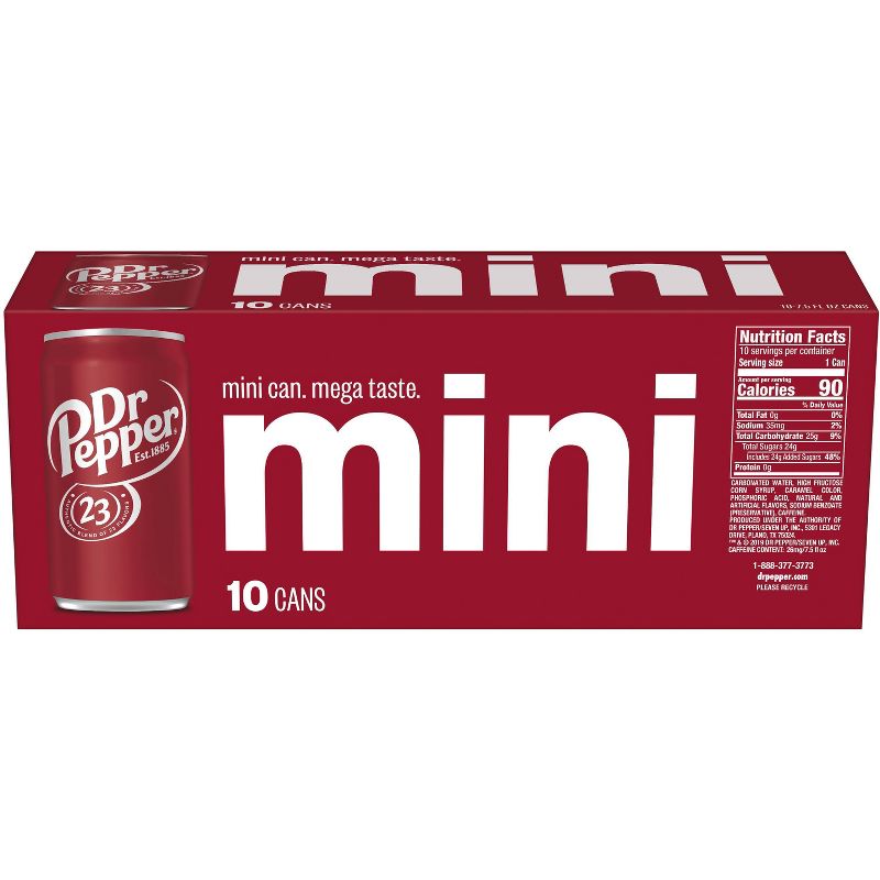 Dr Pepper Soda - 10pk/7.5 fl oz Mini Cans