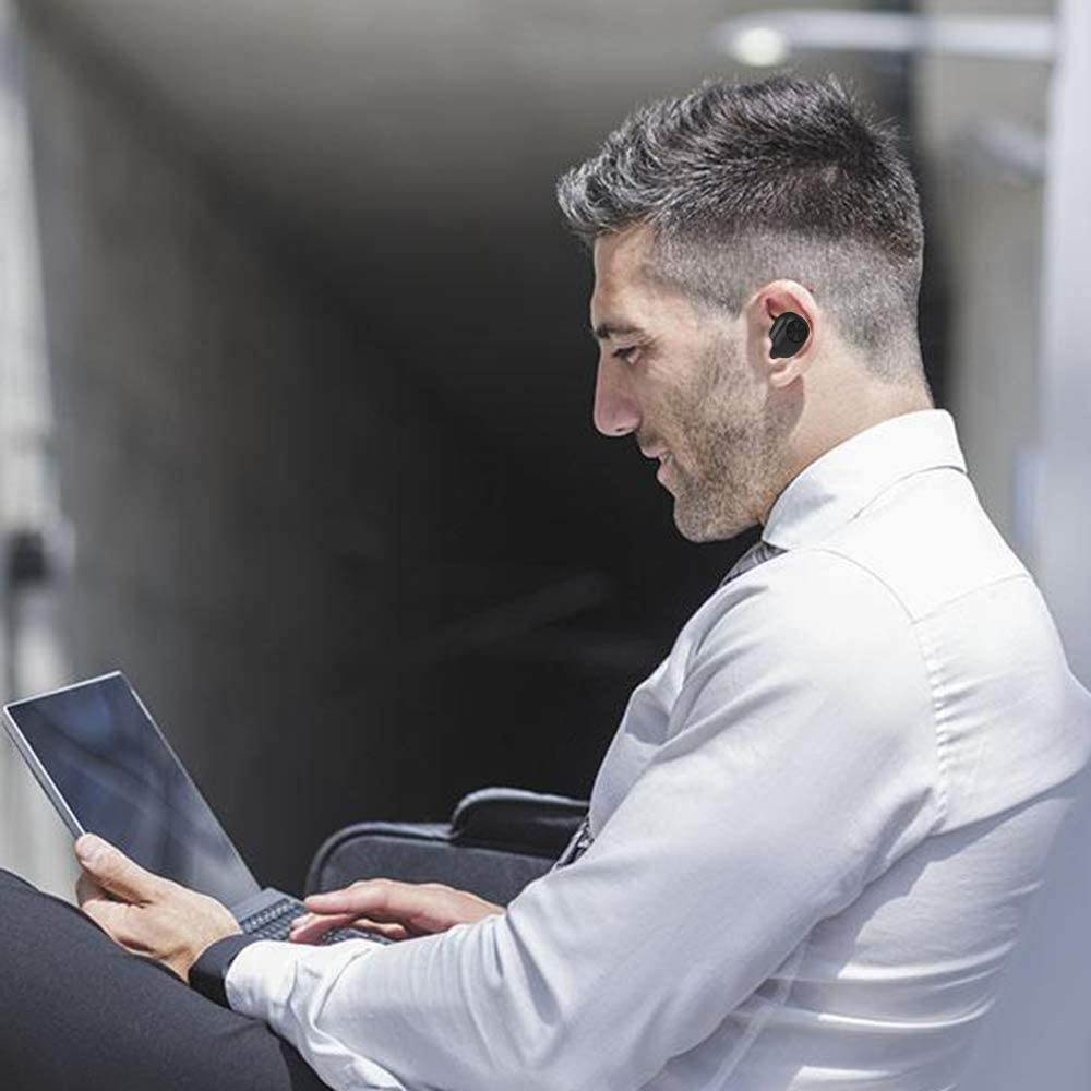 Waterproof Earphone Wireless Stereo Headphone Bluetooth Earbuds IPX7 Waterproof Sweatproof Earbud in Ear Headset with Charging Case,Headphone Mic for Showering Driving Running Cycling