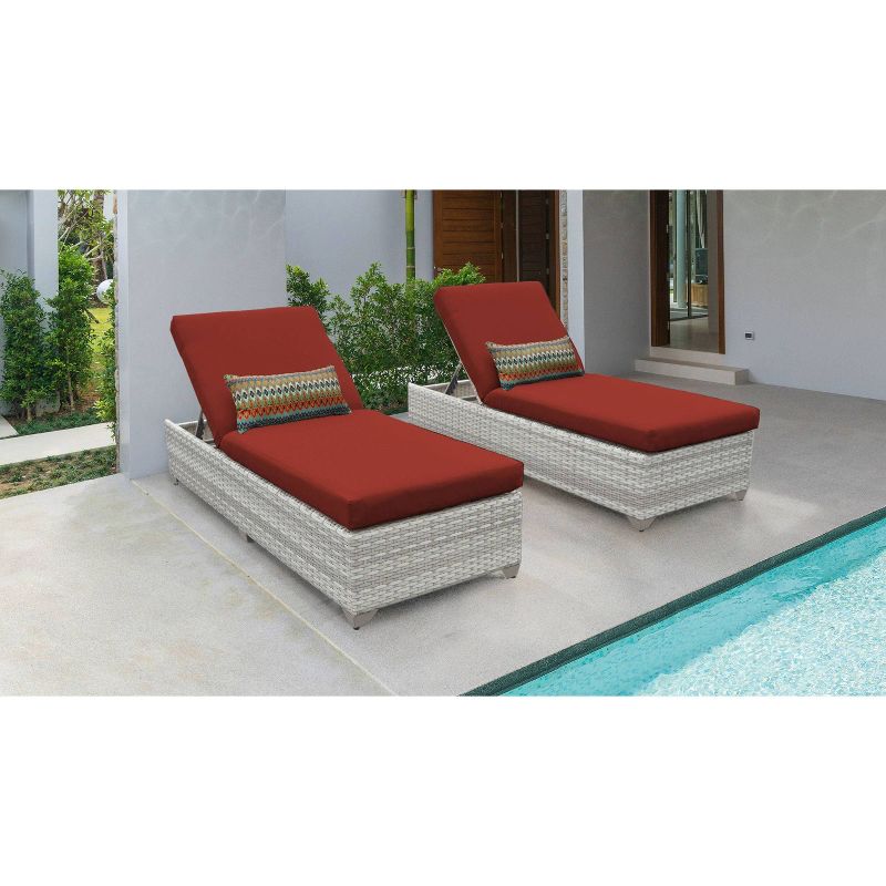 Fairmont 2pk Patio Chaise Lounges - Terracotta - TK Classics