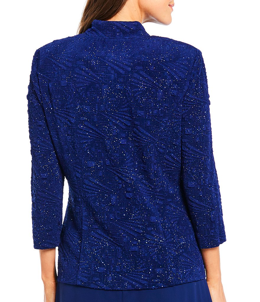 Alex Evenings 2-Piece Glitter Embellished Jacquard Jacket Dress