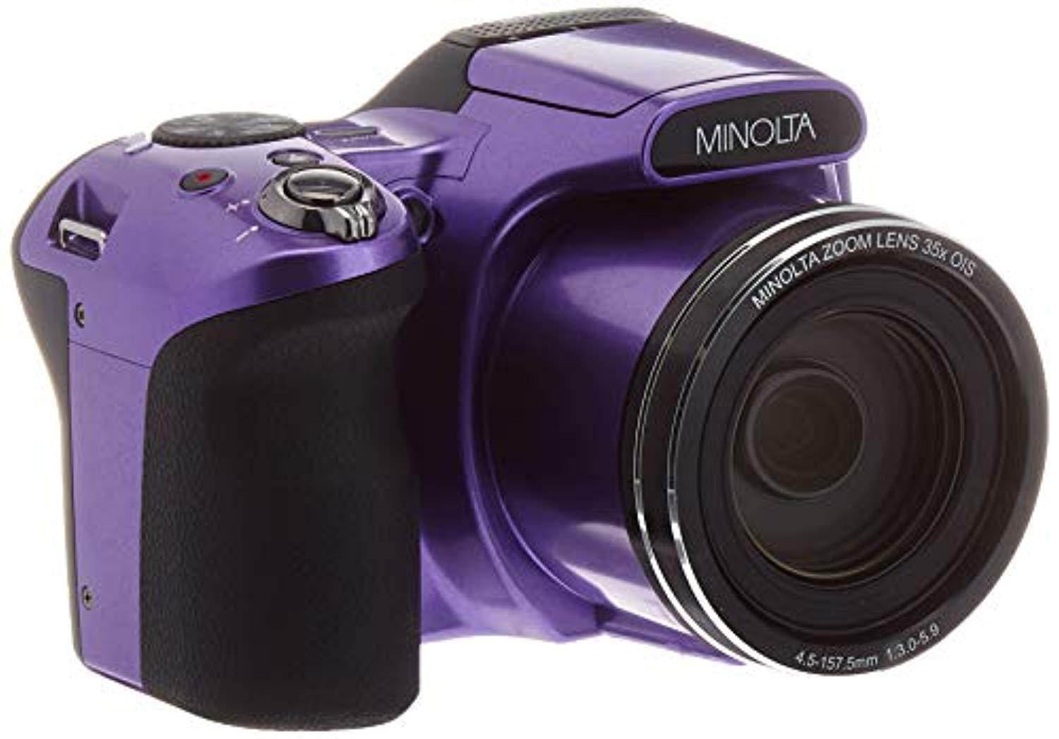 Minolta Mn35z-p 20-megapixel 1080p Full Hd Wi-fi Mn35z Bridge Camera With 35x Zoom [purple]