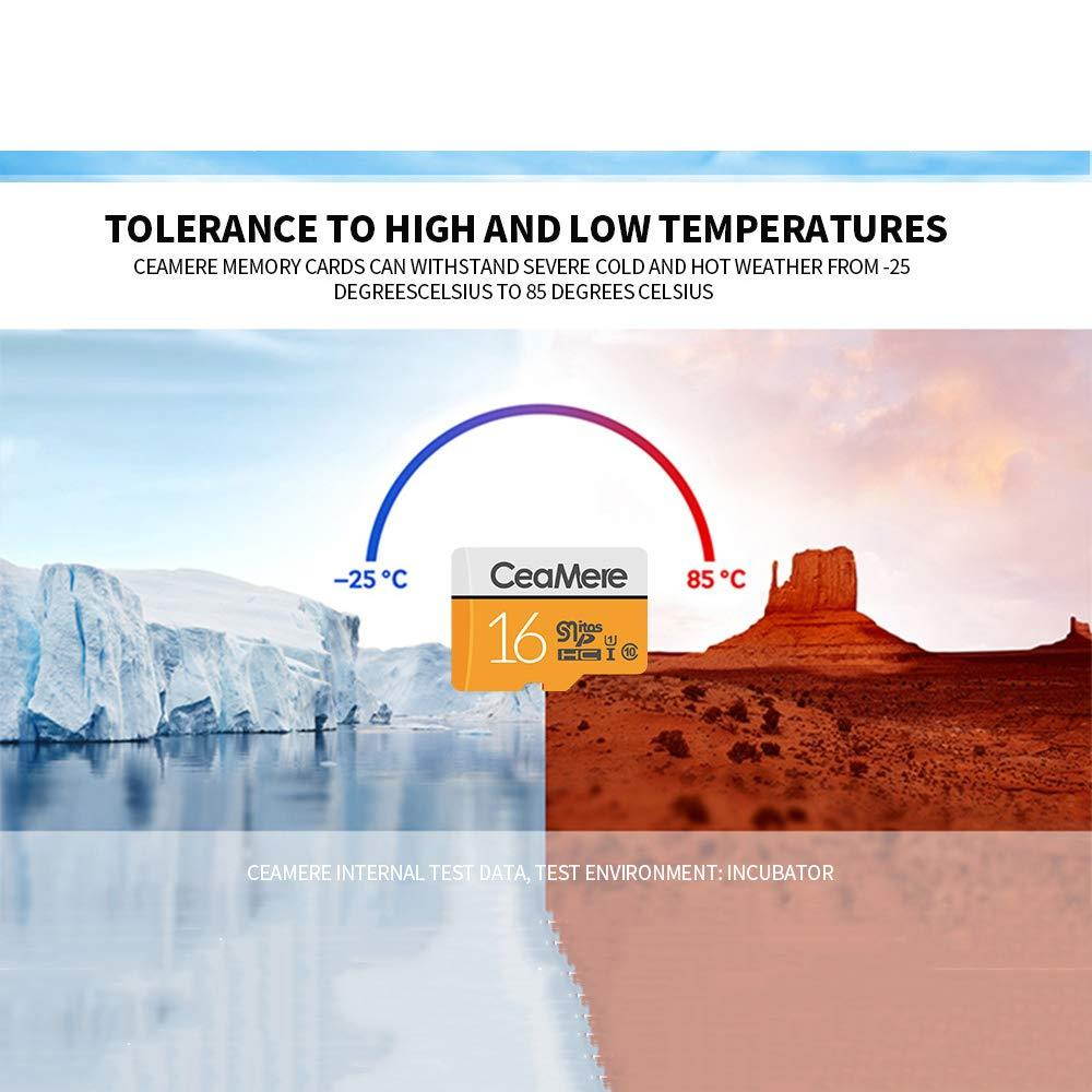 High Speed Microsd Memory Cards, 8GB 16GB 32GB 64GB 128GB 256GB Secure Digital Memory, with SD Adapter - White/Yellow