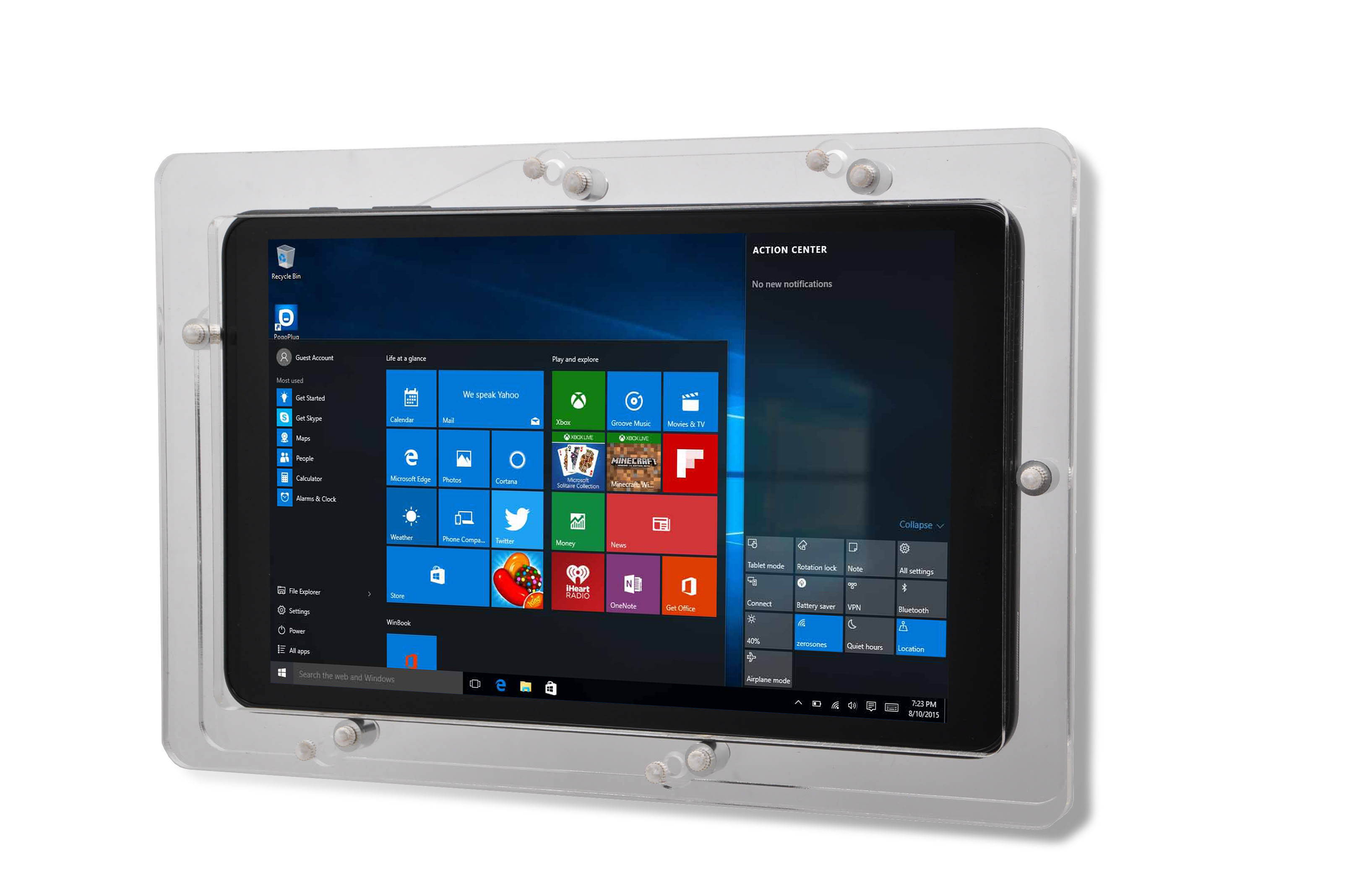 MS Surface Pro 3 4 5 6 7 Clear Acrylic VESA Kit for Store Display, Show Display, Kiosk, POS, Security Enclosure