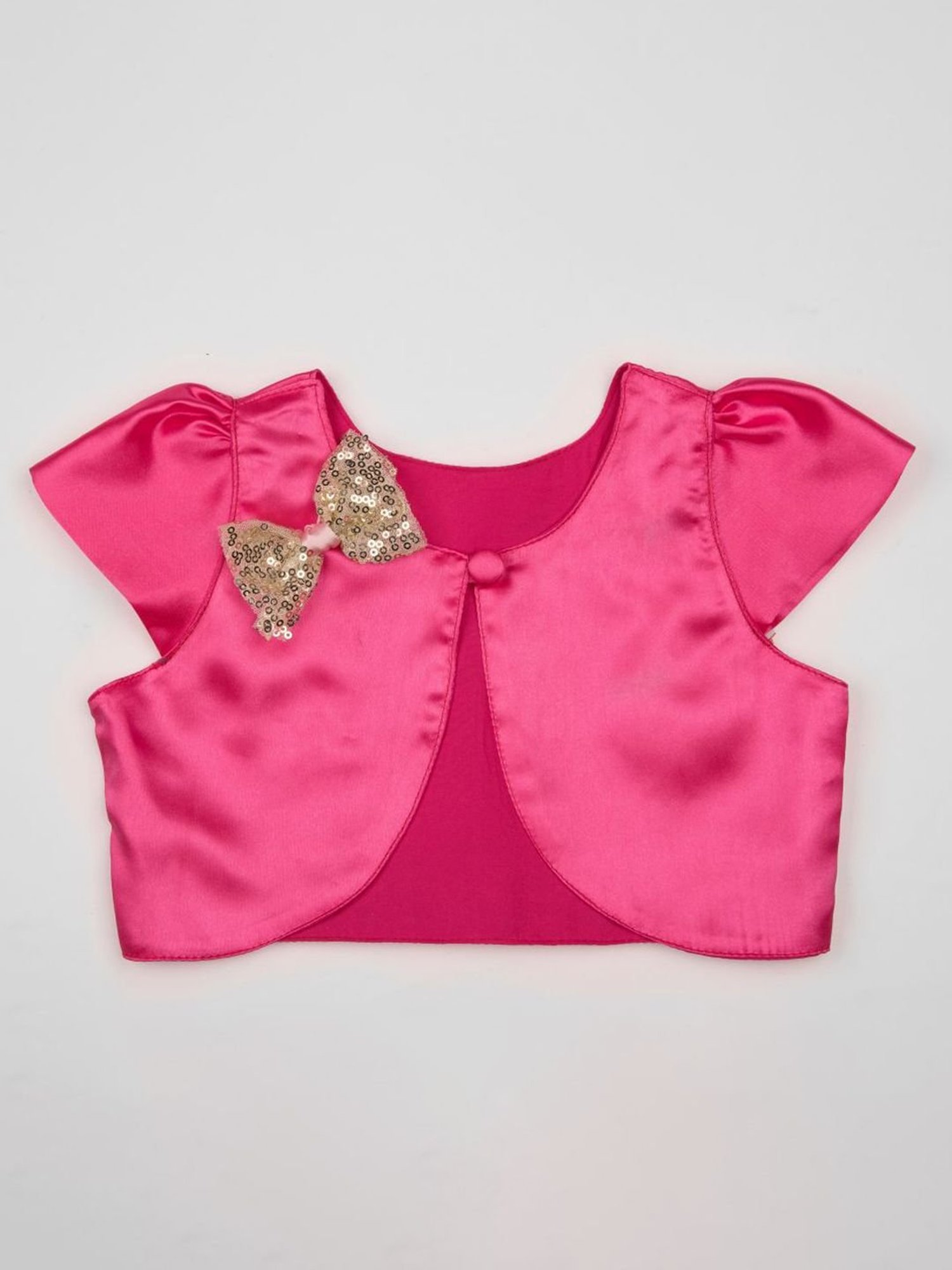 Many Frocks Kids Pink Embellished Shrug