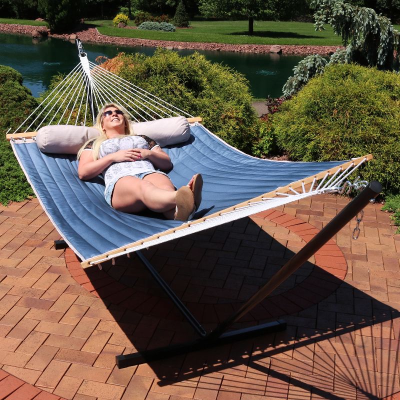 Blue Wave Island Retreat 15' Hammock Set - Blue Cover