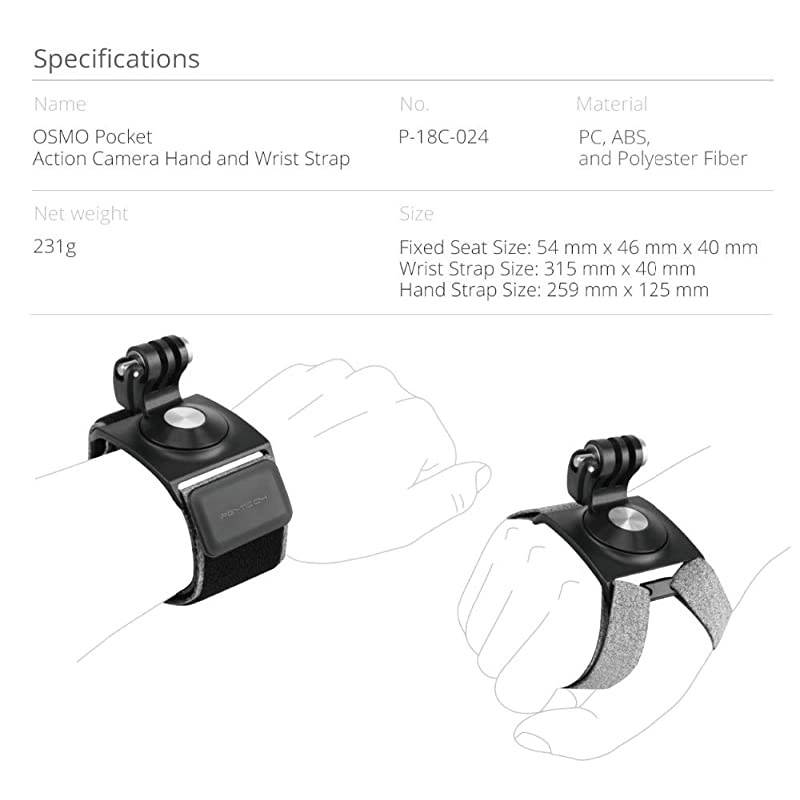 Genuine Wireless Module Expansion Controller Wheel Camera Hand Wrist Strap Phone Smartphone Adapter Compatible with DJI OSMO Pocket Accessories ( Action Camera Hand and Wrist Strap)