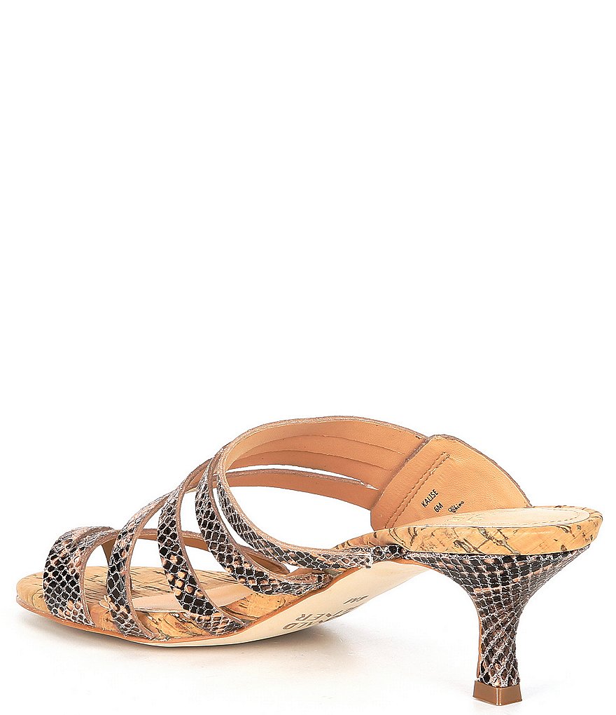 Donald Pliner Kalise Snake Print Leather Toe Ring Slide Dress Sandals
