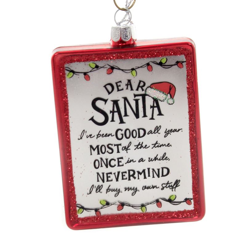 Holiday Ornaments 3.75" Dear Santa I've Been Good Izzy & Oliver  -  Tree Ornaments