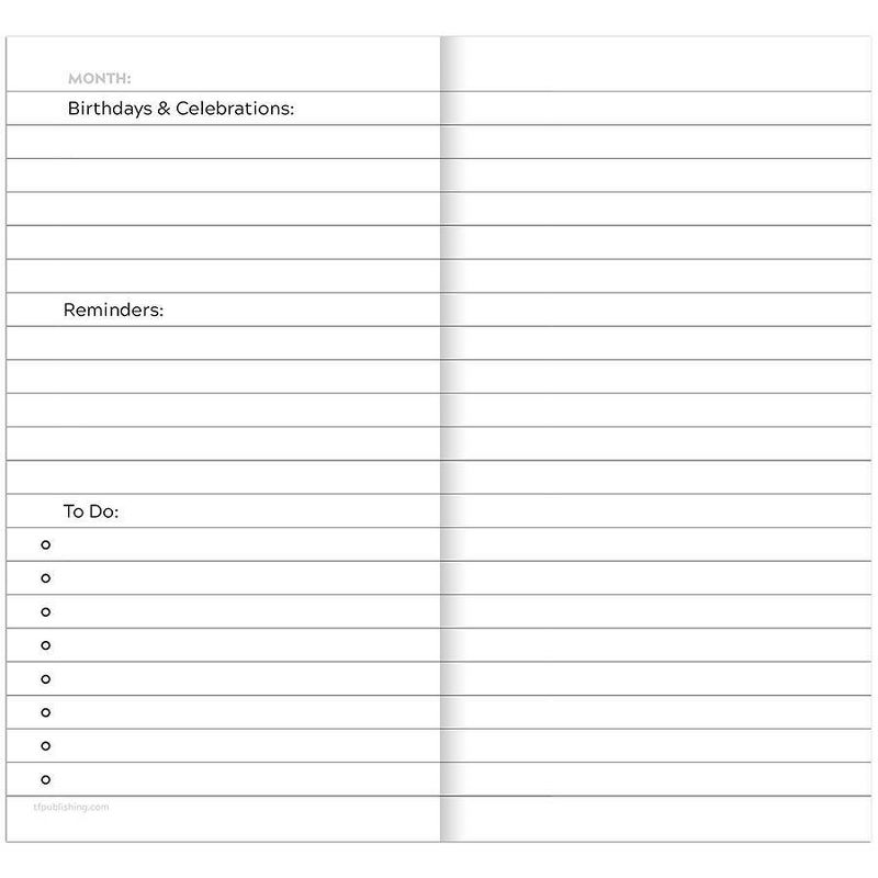 Undated Pocket Planner 3.5" x 6.5" Monthly Classic Navy - TF Publishing