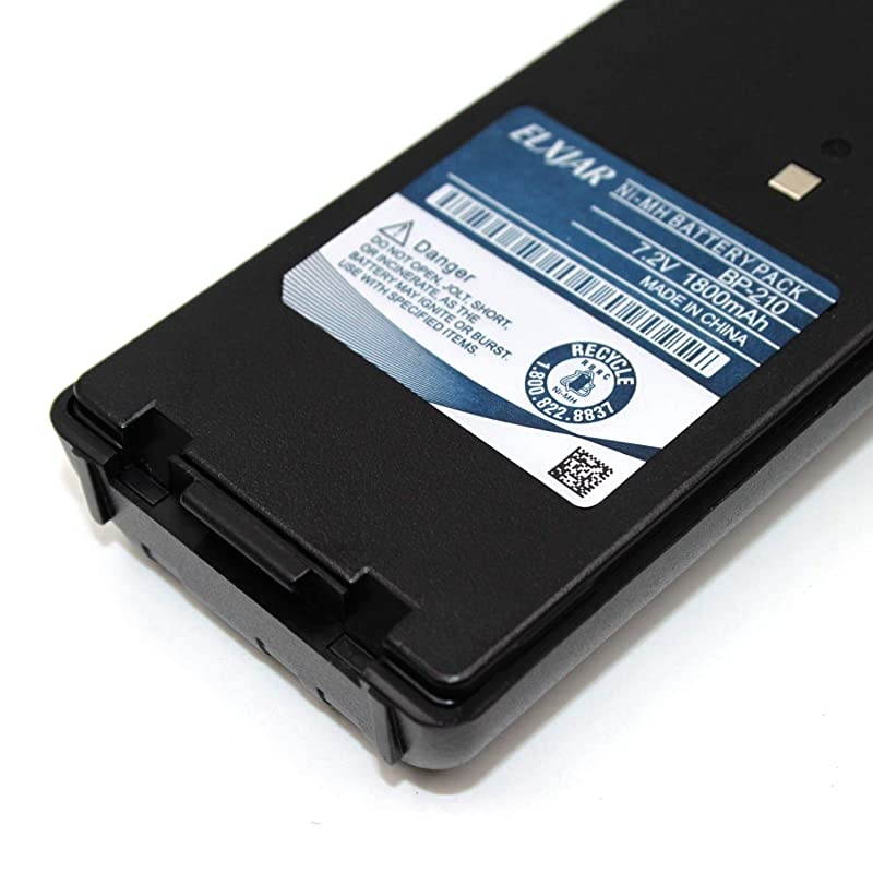 72V 1800mAh BP210 Replacement NiMH Battery for ICOM Radios CA6 ICA24 ICF30GT ICF30GS ICF40GT ICF40GS ICF3GT ICF3GS ICV8 TwoWay Radio BP209 BP222 BP209N BP210N BP222N