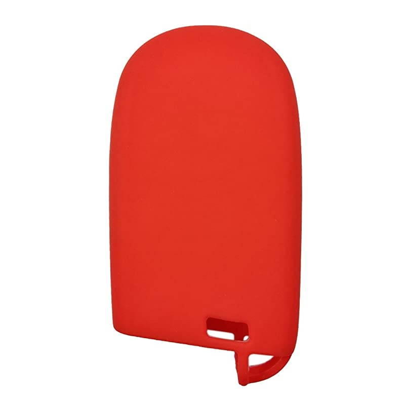 Silicone Smart Key Fob Cover Case Protector Keyless Entry Remote Jacket for Jeep Grand Cherokee Dodge Challenger Charger Dart Durango Journey Chrysler 300 Red