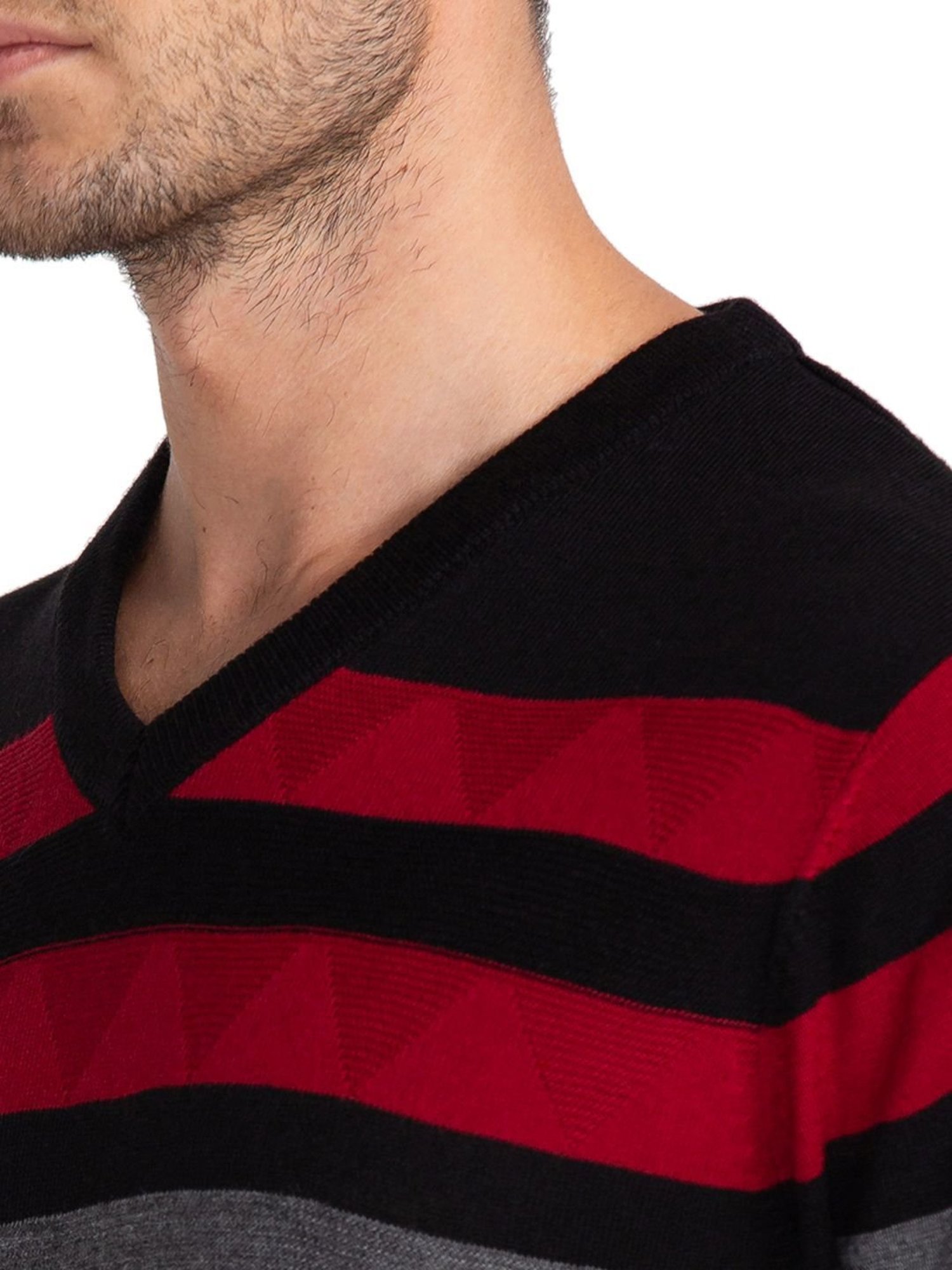 Parx Multi  Regular Fit Striped sweater