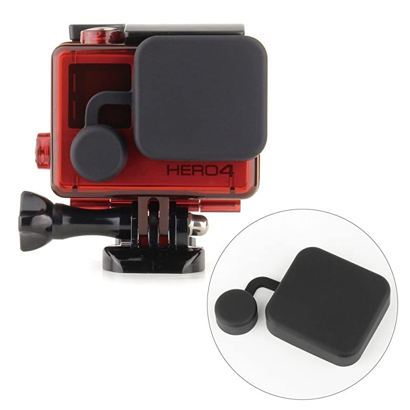 Standard Protective Waterproof Dive Housing Case for GoPro Hero 4, 3+, 3, Hero3, Hero4 Black Silver Camera - Up to 40 Meters (131 feet) Underwater -Transparent Red