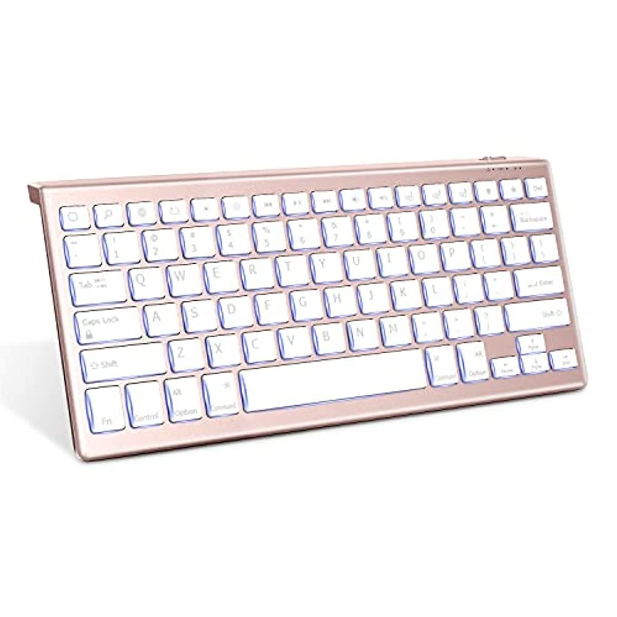 Jelly Comb Backlit Bluetooth Keyboard for iPad 10.2", iPad Pro 10.5" / 11" / 12.9", iPad 5 Gen & Later, iPad Air 4 10.9" /3/2, iPad 7/6/5, iPad Mini 4th Gen&Later, iPhone, Rose Gold