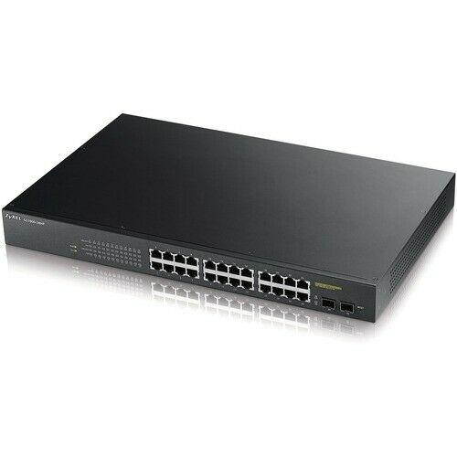 ZyXEL GS1900-24HP Fanless 24 Port GbE 170w PoE+ L2 Web Managed Rackmountable Swi