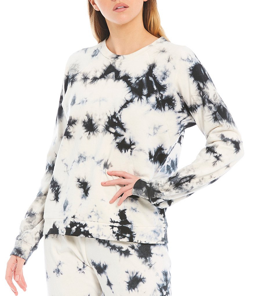 PJ Salvage Tie-Dye Print French Terry Long Sleeve Coordinating Sleep Top