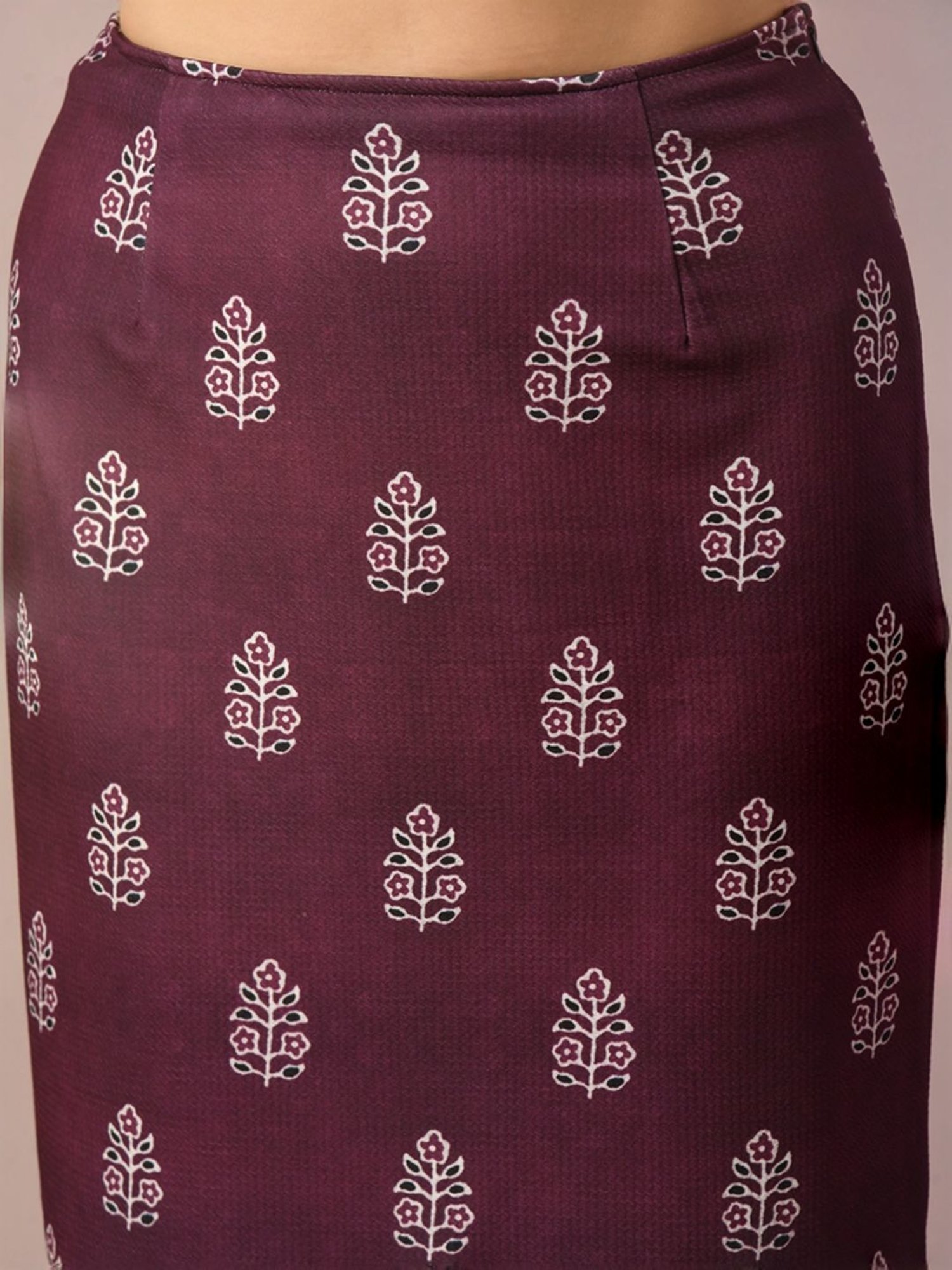Myshka Purple Floral Print Bodycon Skirt
