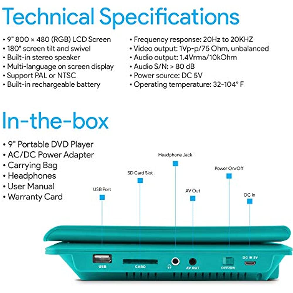 Ematic EPD909TL Portable DVD Players