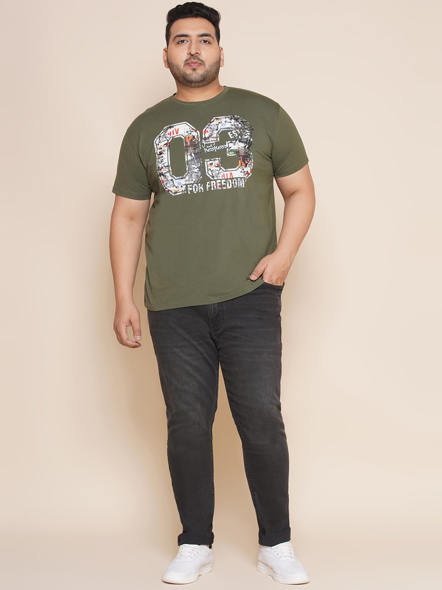 John Pride Black Regular Fit Lightly Washed Jeans