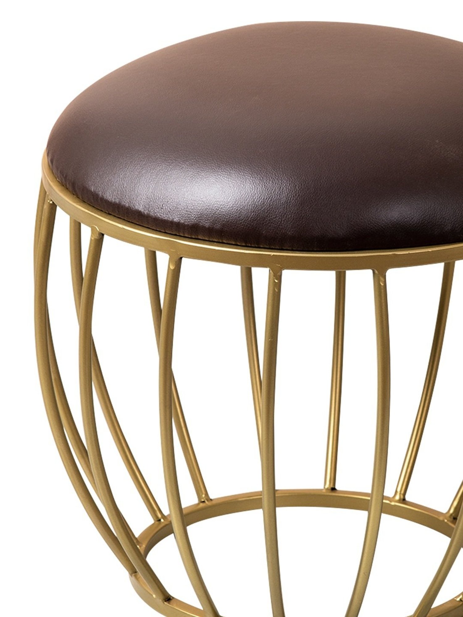 Chumbak French Sahara Solid Mustard Yellow Wood Ottoman