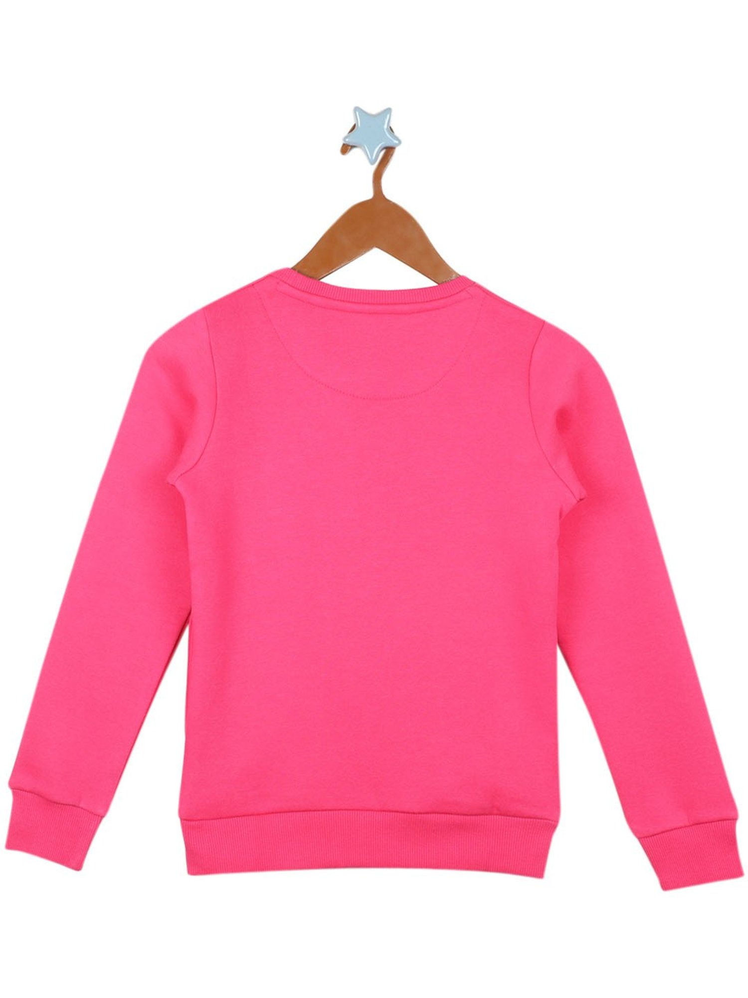 Monte Carlo Kids Pink Solid Full Sleeves Sweatshirt