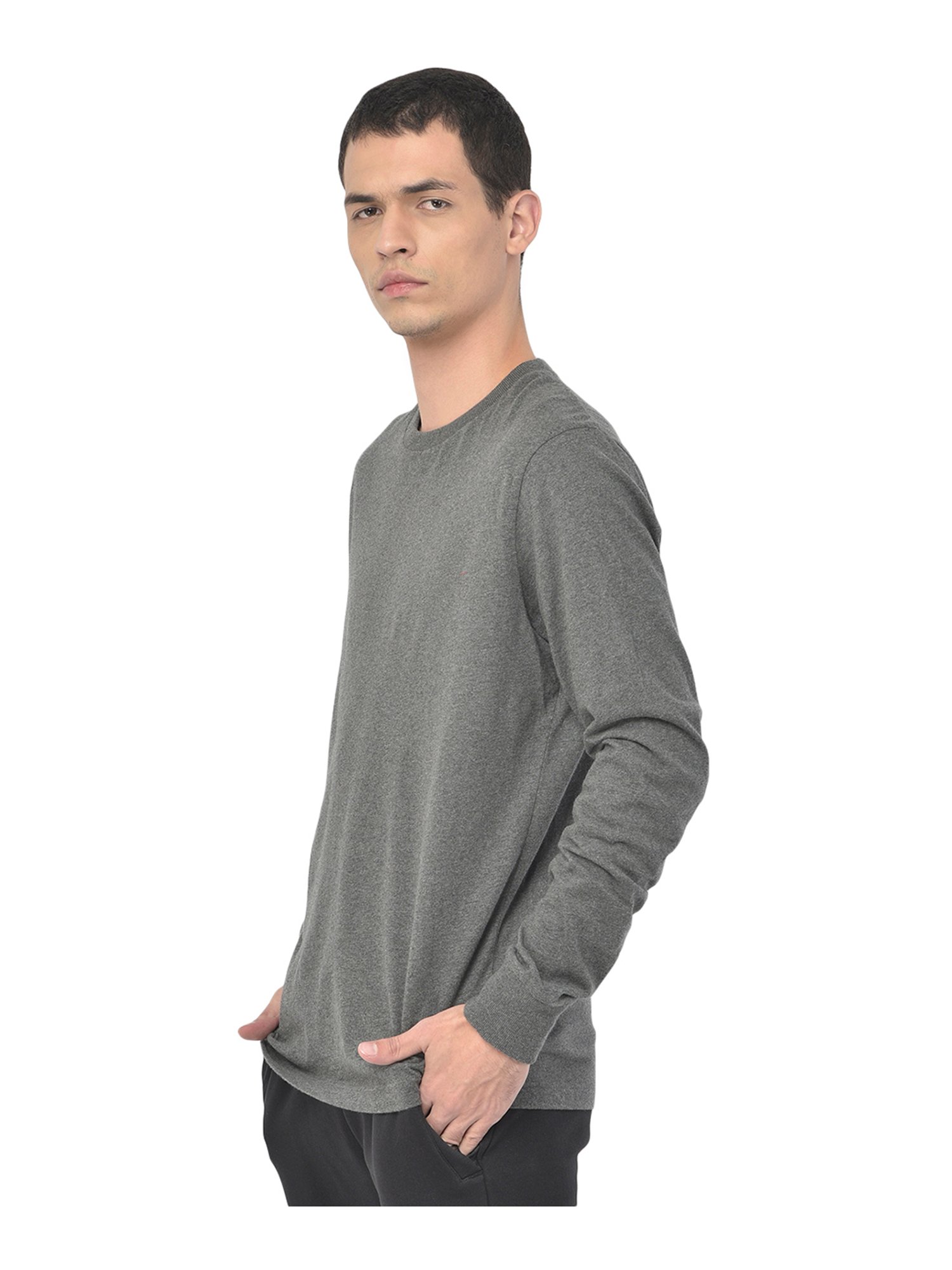 Woodland Grey Cotton Crew T-Shirt