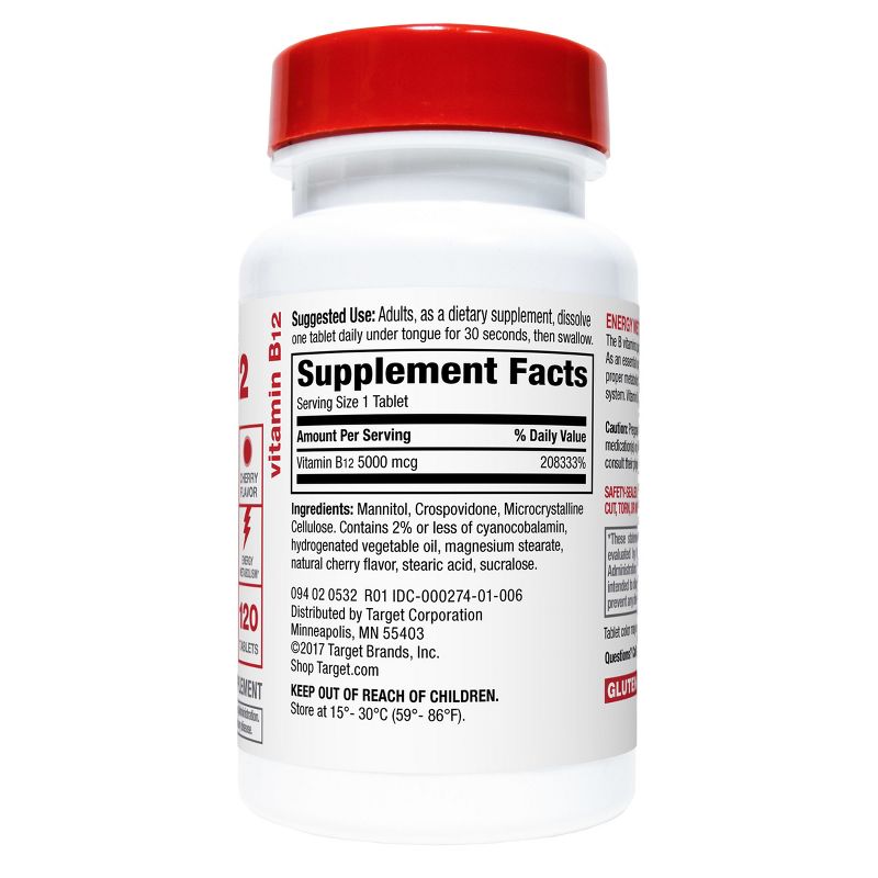 Family Smart Nutrition Vitamin B12 2500mcg Tablets - 60ct