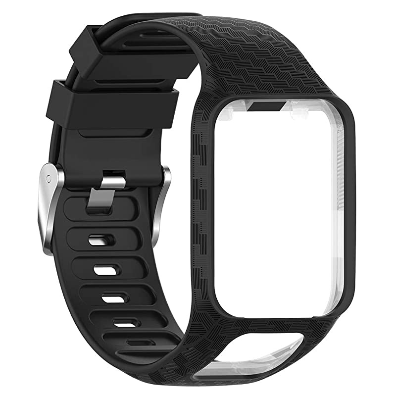 Replacement Silicone Wrist Band Strap for Tomtom Runner 3 Tomtom Runner 2 Tomtom AdventurerTomtom Golfer 2 Tomtom SparkTomtom Spark 3 Silicone Black
