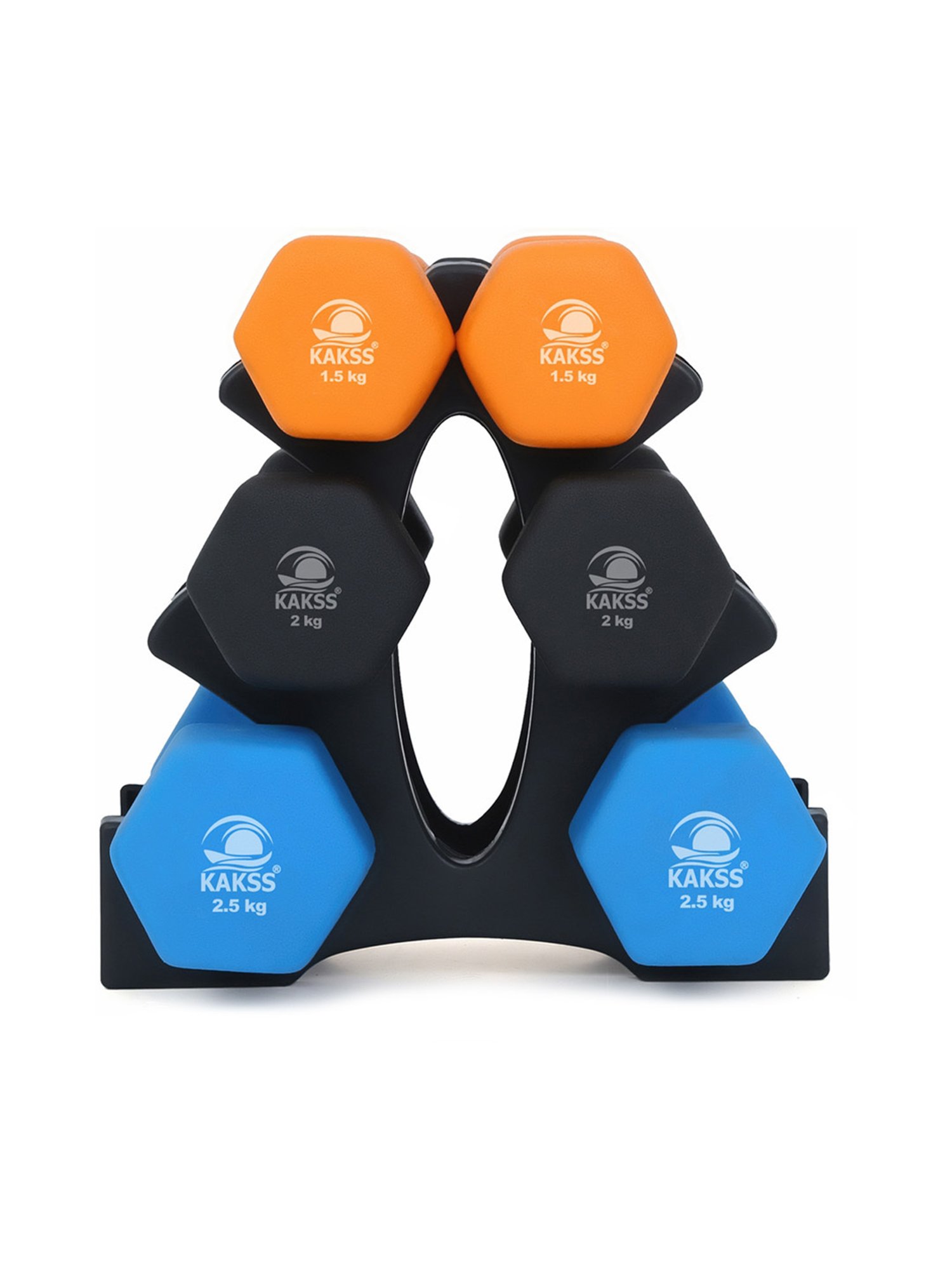KAKSS Cast Iron NEOPRENE Coated Dumbbells (Multicolor) Size - 12KG