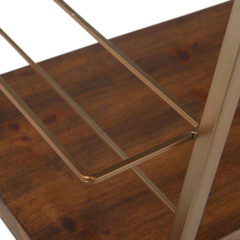 Flash Furniture Castleberry Rustic Wood Grain and Iron Kitchen Serving and Bar Cart