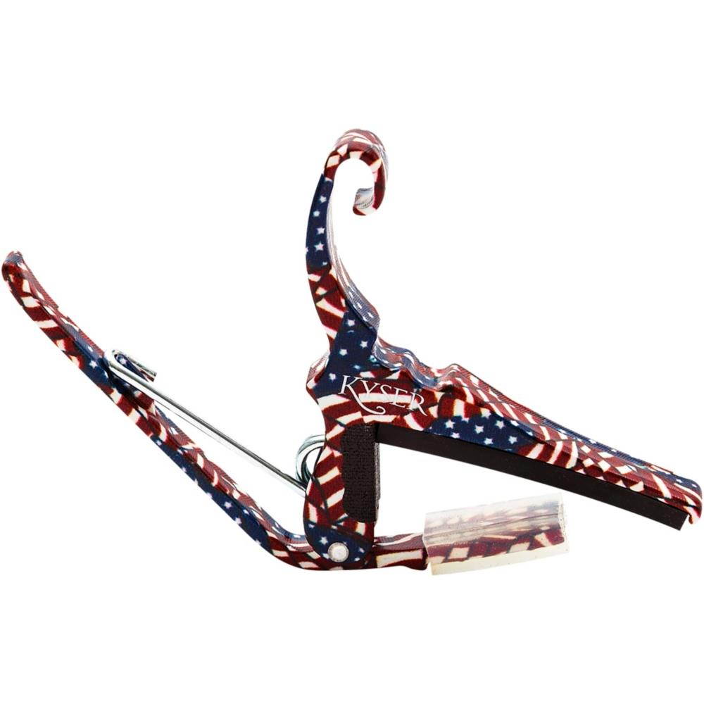 Kyser Quick-Change Capo 2-Pack for 6-String Acoustic Guitar Red/White/Blue