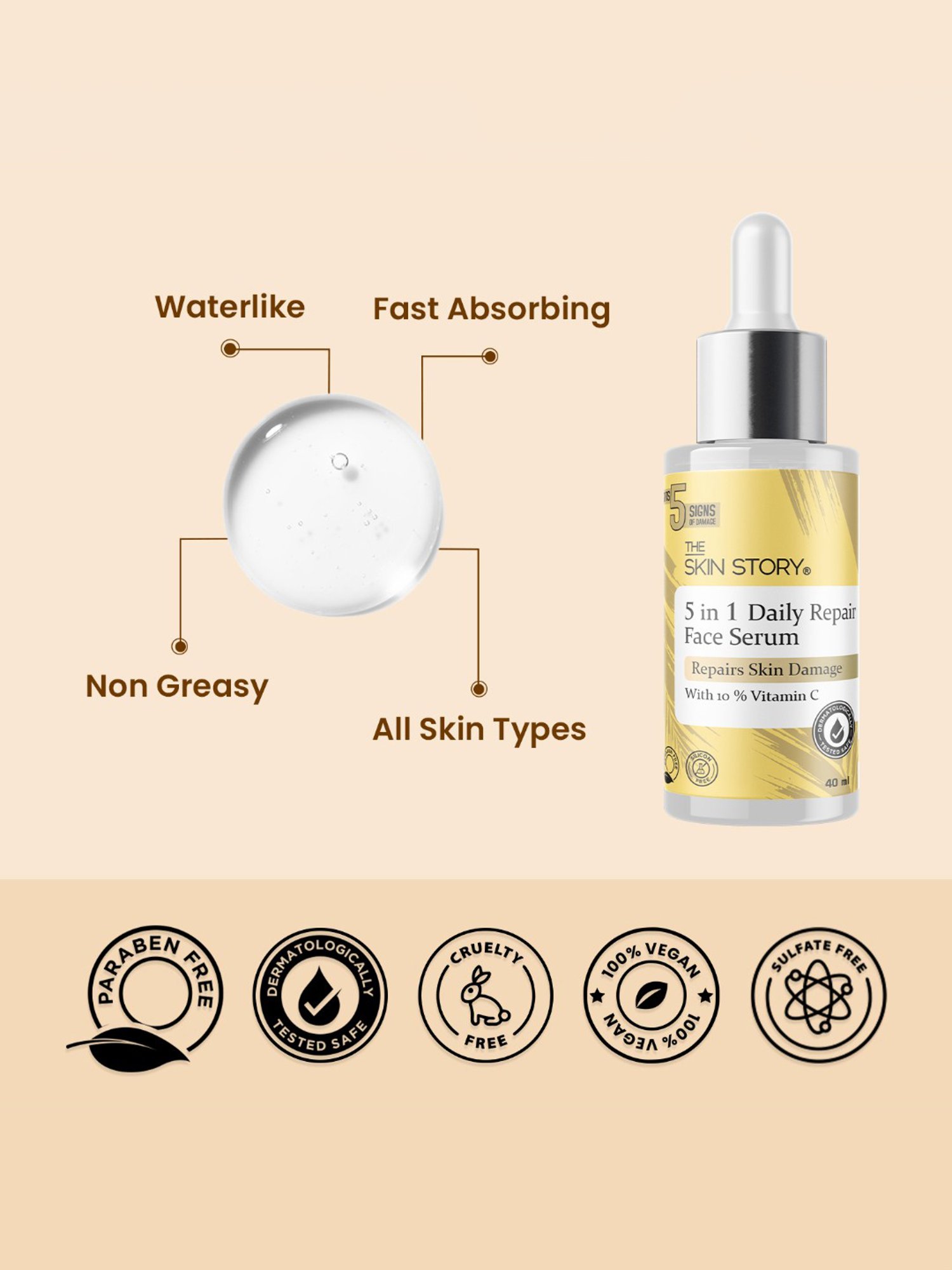 The Skin Story Vitamin C 5 in 1 Daily Repair Face Serum - 40 ml