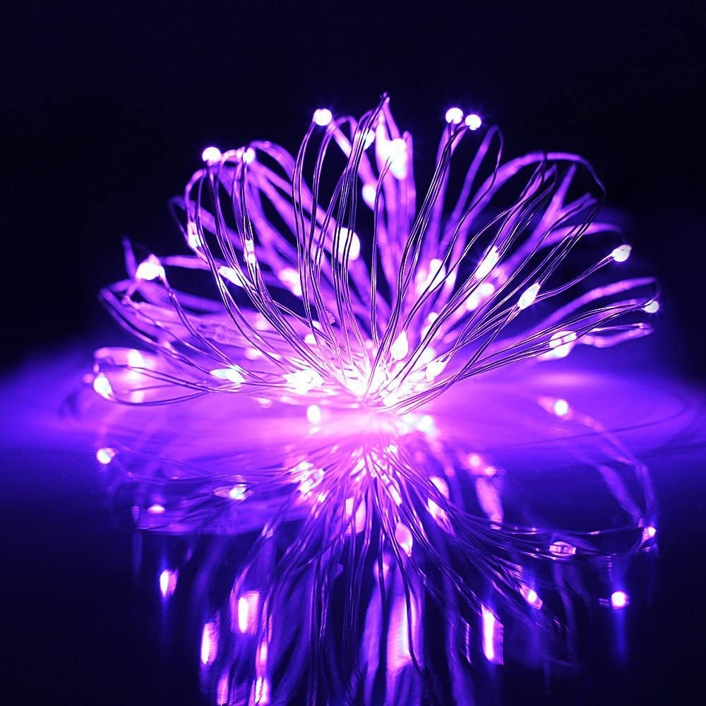 ER CHEN 99ft Led String Lights, 300 Led Fairy Starry Lights on 30M Silvery Copper Wire String Lights for Christmas (Purple)