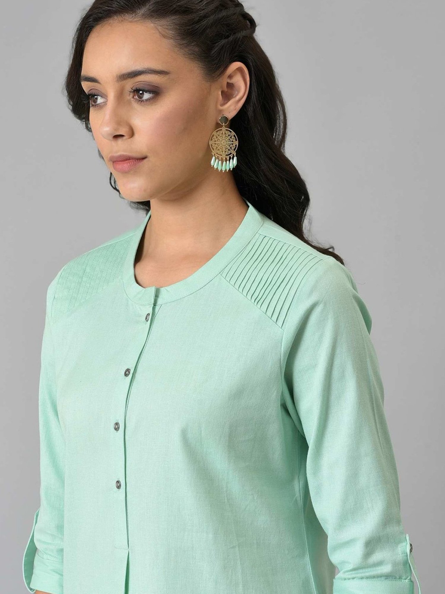 W Green Cotton Tunic